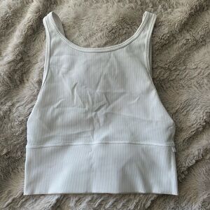 lululemon Power Pivot Ribbed Tank in Whitw